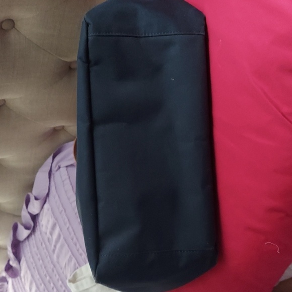 Boulevard Codie Coated Nylon Navy Blue Leather Trim Tote Bag - Picture 9 of 13